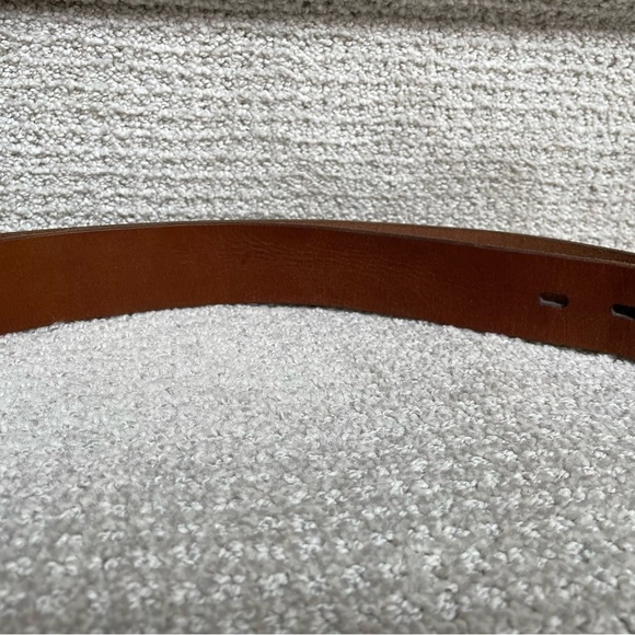 Genuine Leather Brown Substantial Brushed Silver Men's Size 44" Waist Belt - Picture 9 of 12